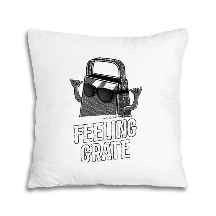 Feeling Grate Funny Cheese Grater Foodie Pun Pillow