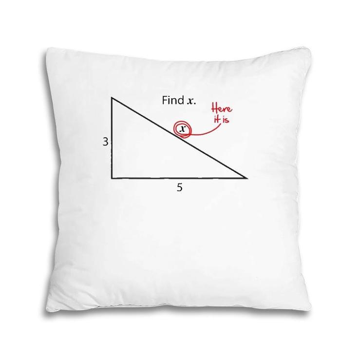 Find X Triangle Math Problem Funny Geometry Pillow