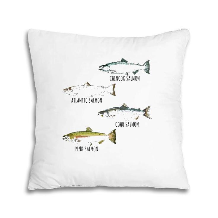 Fish Species Biology Different Types Of Salmons Fishing Pillow