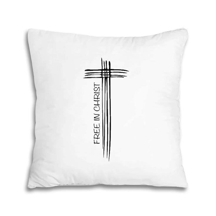 Free In Christ Cross John 836 Verse Pillow