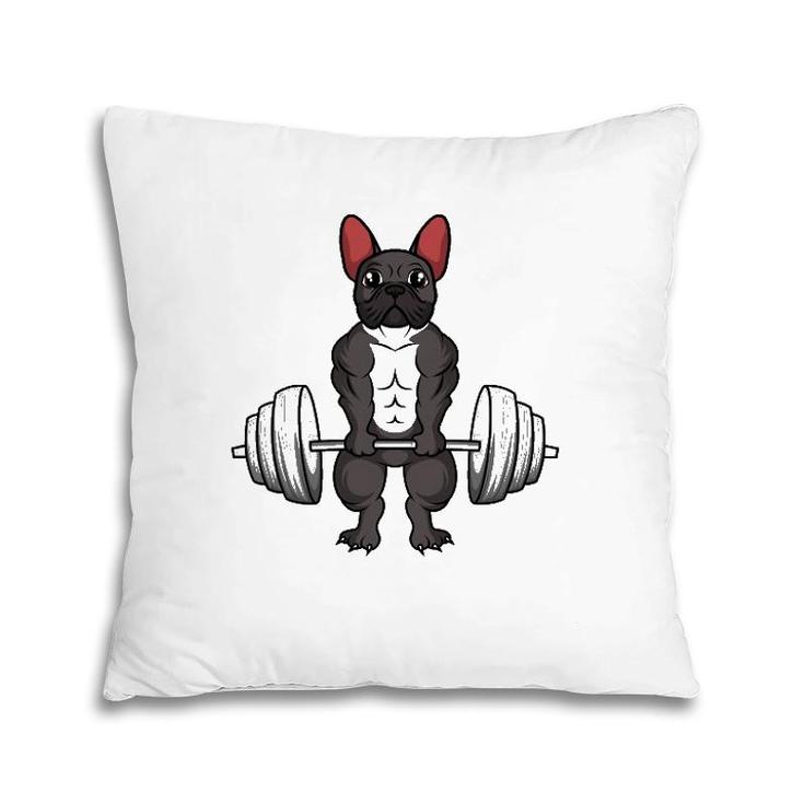 French Bulldog Deadlifts Dog Fitness Weightlifting Pillow