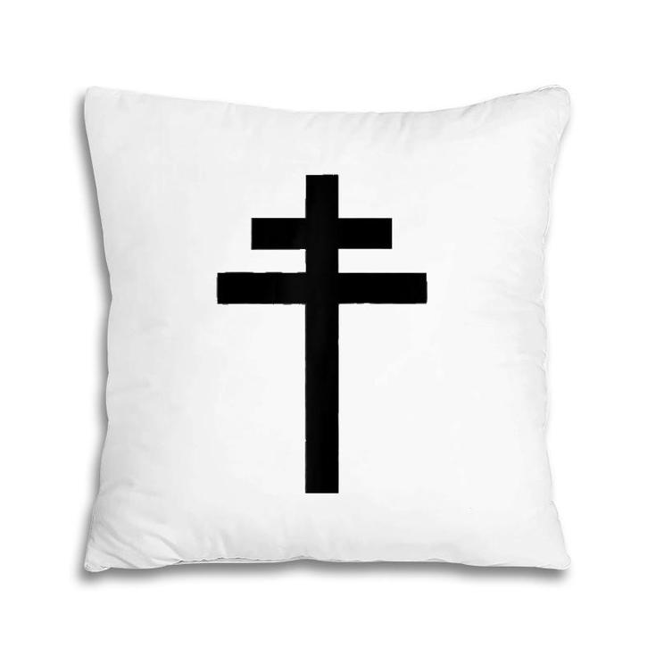 French Resistance Cross Of Lorraine Raglan Baseball Tee Pillow