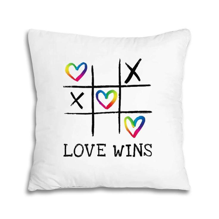 Fun Lgbtq Love Wins In Gay Pride Rainbow Colors - Gay Ally Pillow