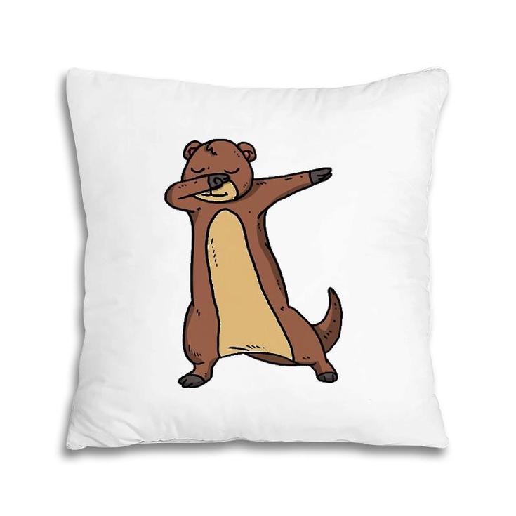 Funny Dabbing Otter Dab Dance Cool Sea Otter Lover Gift Pillow
