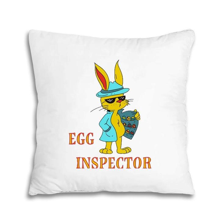 Funny Easter Bunny Egg Inspector Pillow