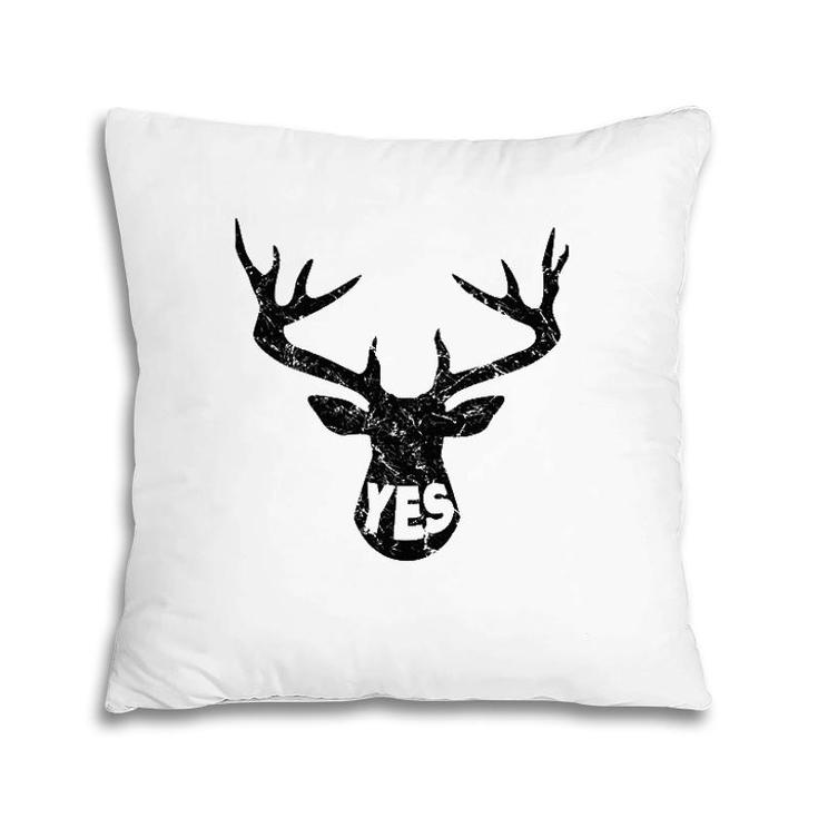 Funny Husband Deer, Yes Dear Happy Wife Pillow