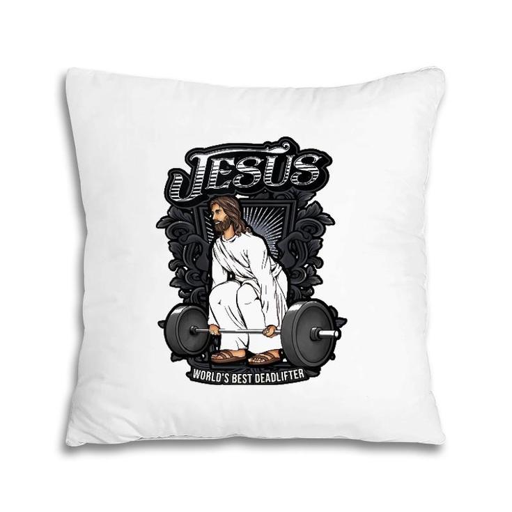 Funny Jesus Christian Weight Lifting Pun Men Him Gag Gifts Tank Top Pillow