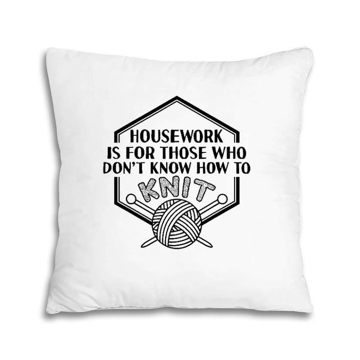 Funny Knitting Happy Place Yarnaholic Gift Pillow