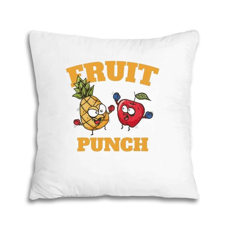 Funny Pineapple Apple Boxing Juice Tropical Fruit Punch Pillow