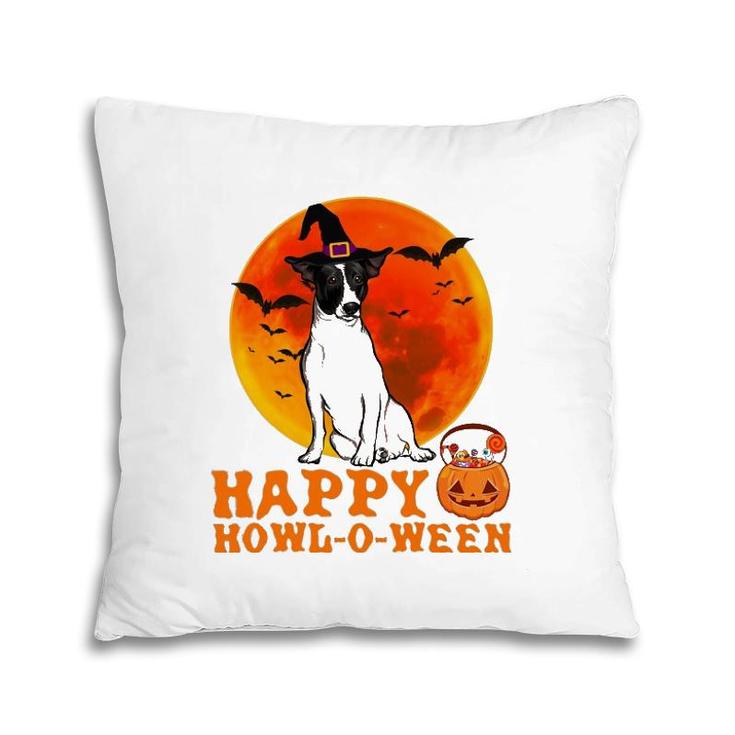 Funny Rat Terrier Dog Halloween Happy Howl-O-Ween Pillow