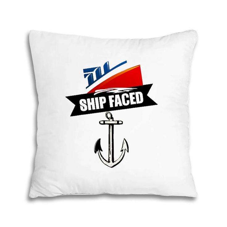 Funny Ship Faced Booze Cruise & Boating Nautical Pun Pillow