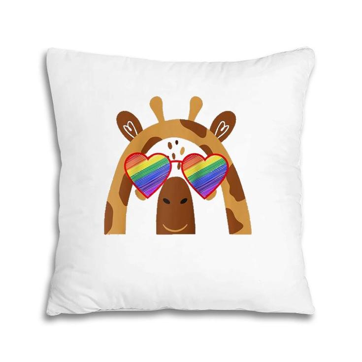 Gay Giraffe Lover Lgbtq Pride Stuff For Teens Rainbow Shades  Pillow