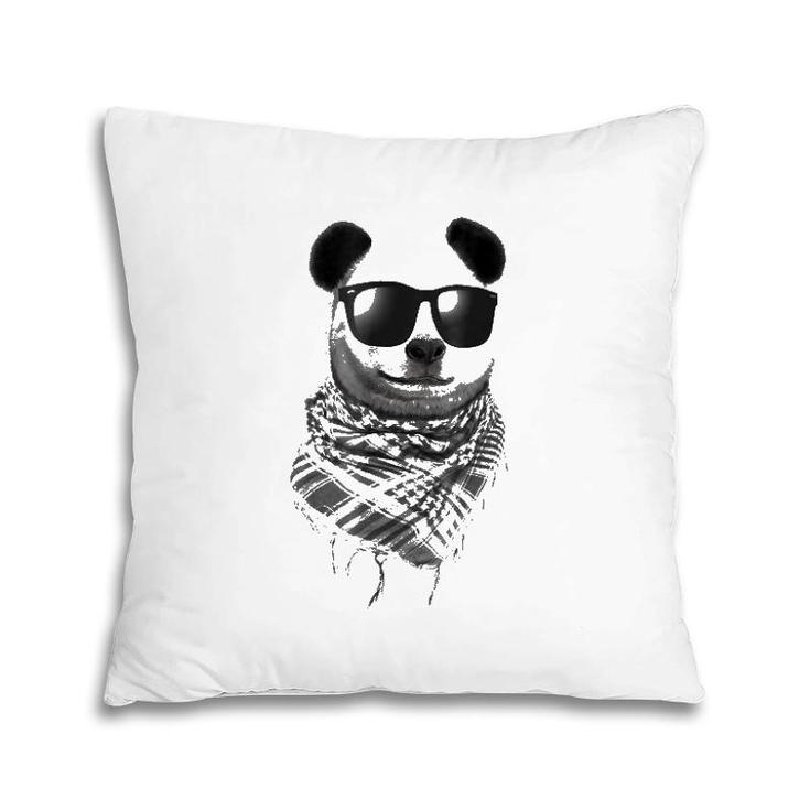 Giant Panda Wear Fishnet Pattern Keffiyeh Sunglass Pillow