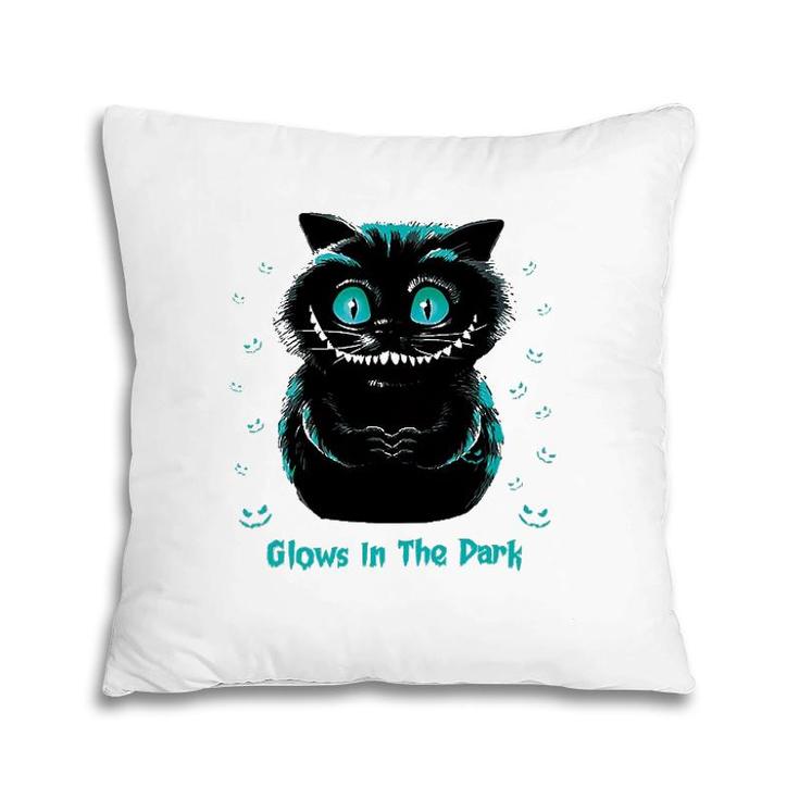 Glows In The Dark Funny Cat Halloween Pillow