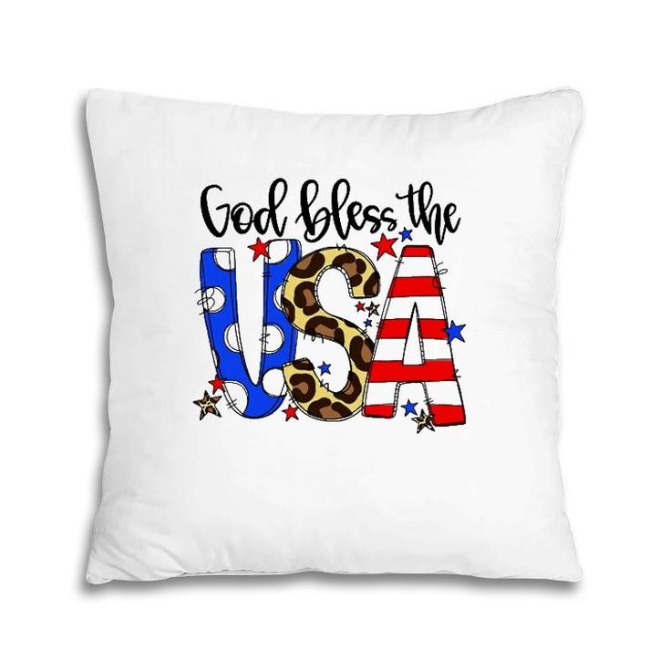God Bless The Usa 4Th Of July Leopard Pillow
