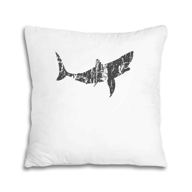 Great White Shark Vintage Design Great White Shark Print Pillow