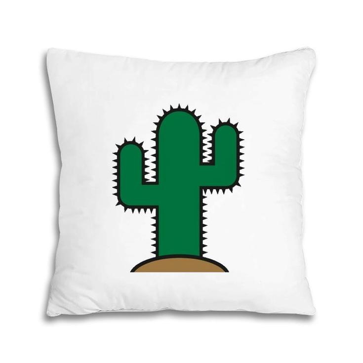 Green Cactus  Vintage Pillow