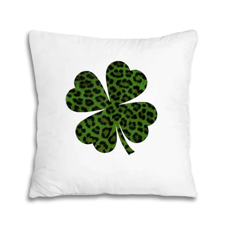 Green Leopard Shamrock Funny Irish Clover St Patrick's Day Tank Top Pillow