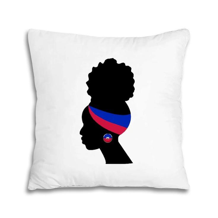 Haitian Woman Silhouette Gift Pillow