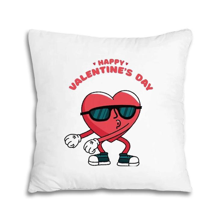Happy Valentine's Day Funny Heart Valentine's Day Pillow