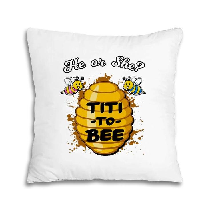 He Or She Titi To Bee Gender Reveal Announcement Baby Shower Pillow