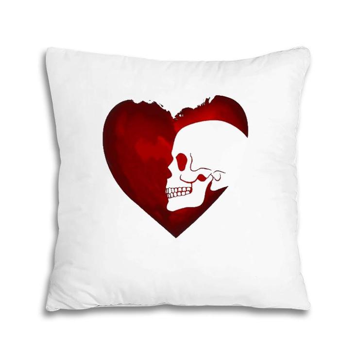 Heart Skull Happy Valentine's Day Pillow