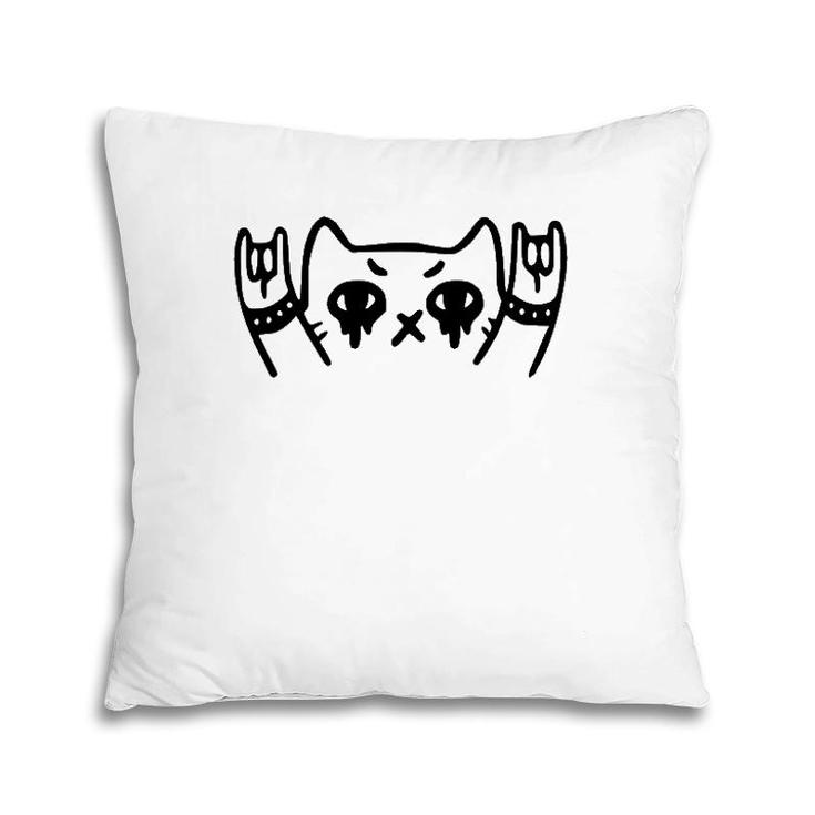 Heavy Metal Cat Lover Pillow