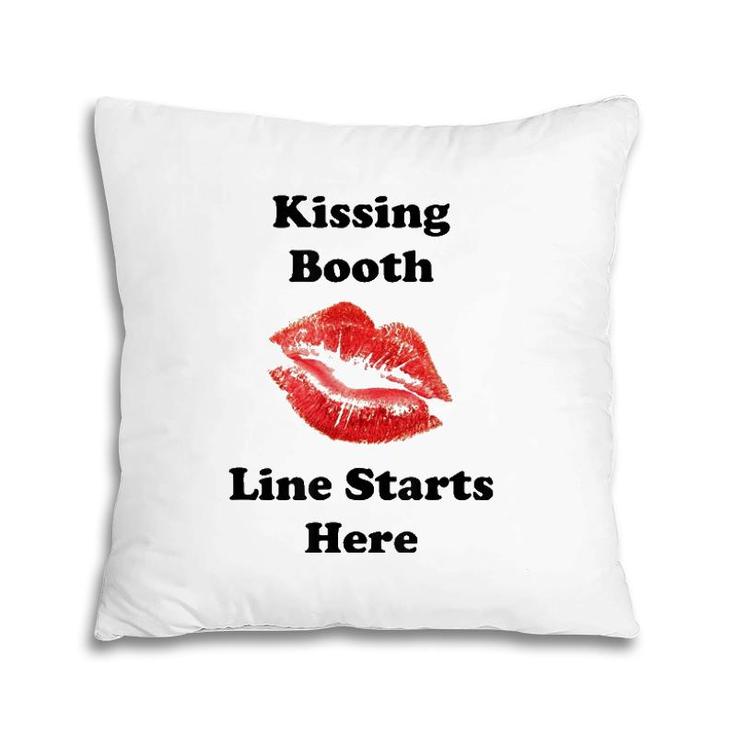 Hot Lips Kissing Booth Line Starts Here Pillow