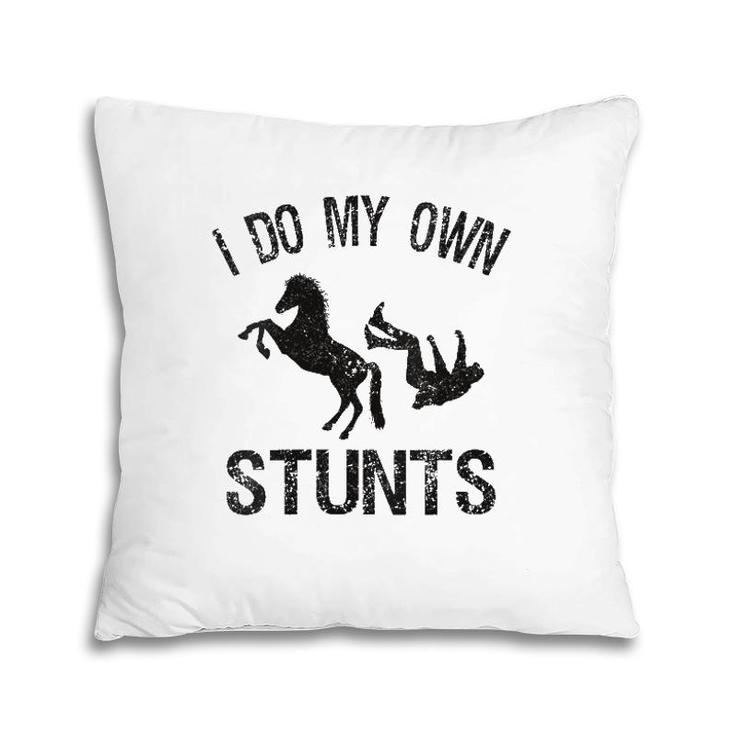 I Do My Own Stunts Broken Bone Horse Women Men Distressed V-Neck Pillow
