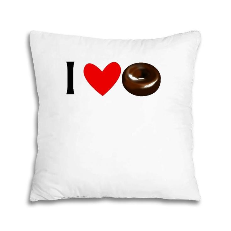 I Love Chocolate Donuts Pillow