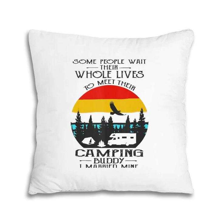 I Married My Camping Rv Buddy Vintage Husband Or Wife Gift Tank Top Pillow