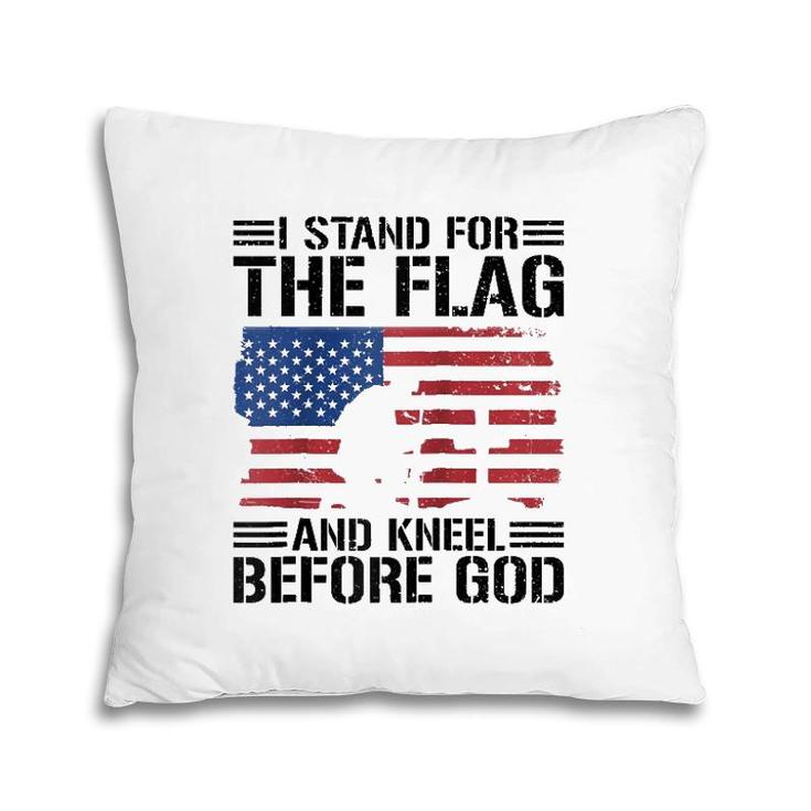 I Stand For The Flag And Kneel Before God Raglan Baseball Tee Pillow