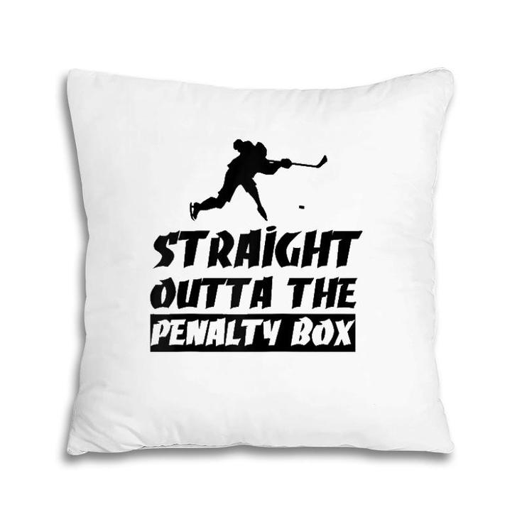Ice Hockey Enforcer Penalty Box Raglan Baseball Tee Pillow