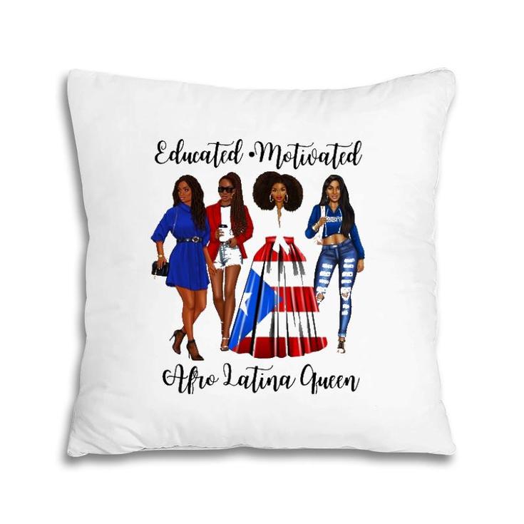 Inspiring Afro Latina Queen Puerto Rican Womans Rico Flag  Pillow