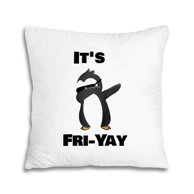 It's Fri-Yay Dabbing Penguin Teachers, Students Parents Raglan Baseball Tee Pillow