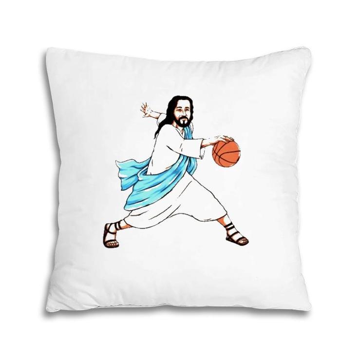 Jesus Play Basketball Funny Christian  Pillow