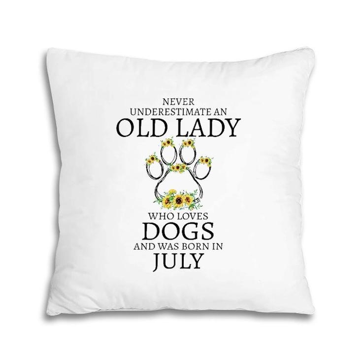 July Birthday Dog Owner Gift Who Loves Dogs And Was Born In July Sunflowers Dog Paw Pillow