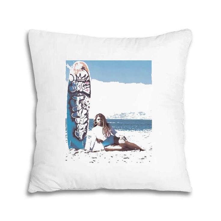 June Jambalaya Surfboard Beach Gift Pillow