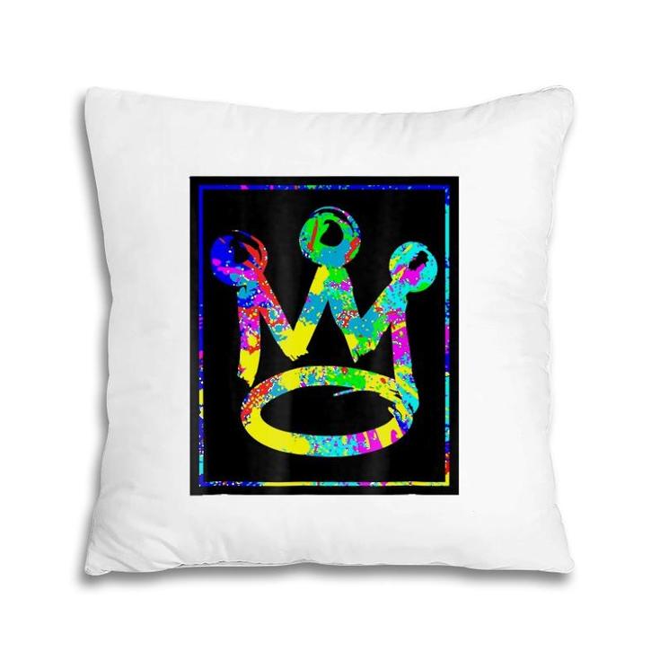 King Crown Paint Splatter Gift Pillow