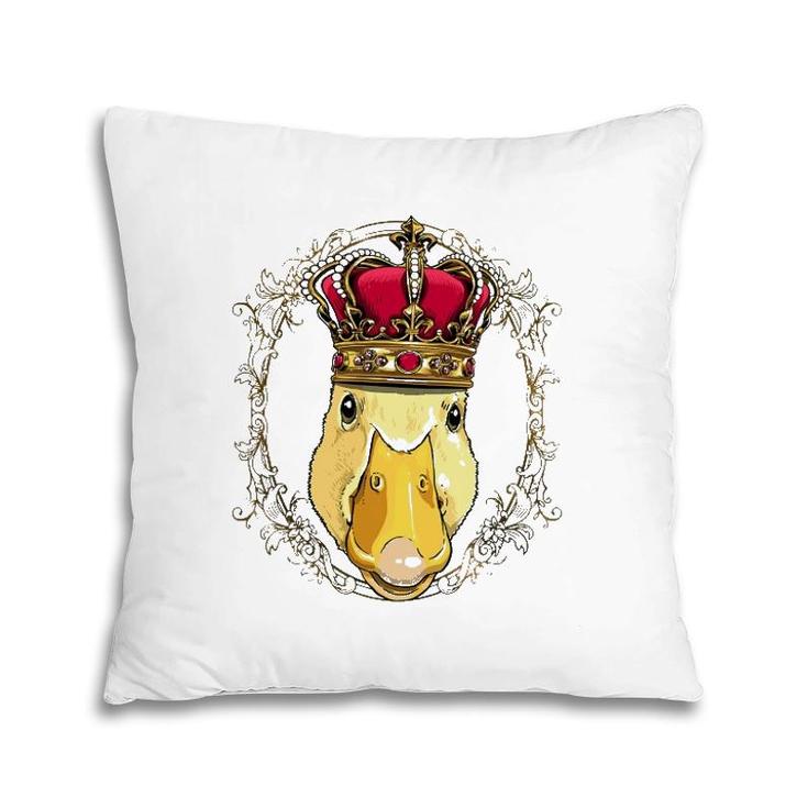 King Duck Wearing Crown Queen Duck Animal Pillow