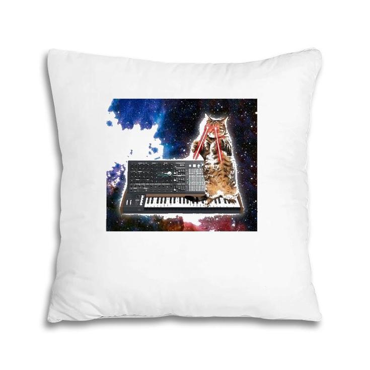 Laser Kitty In Space  With Synthesizer Pillow