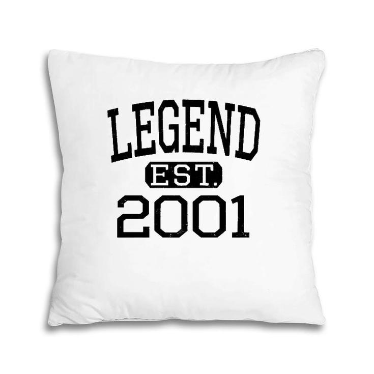 Legend Established 2001 Vintage Style Born 2001 Birthday  Pillow