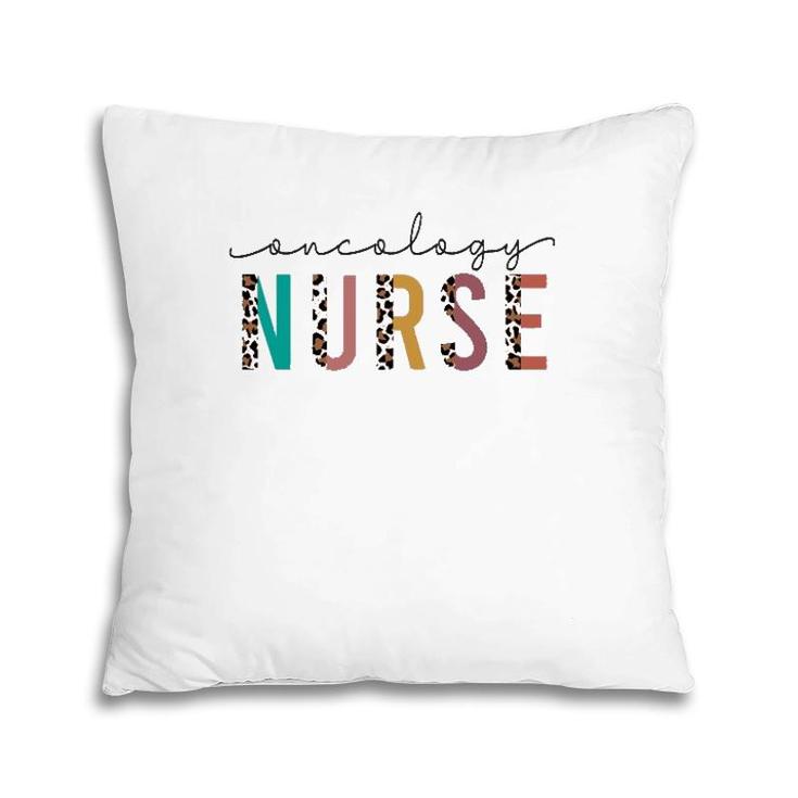 Leopard Print Boho Letters Oncology Nurse Rn Nursing Women's Pillow