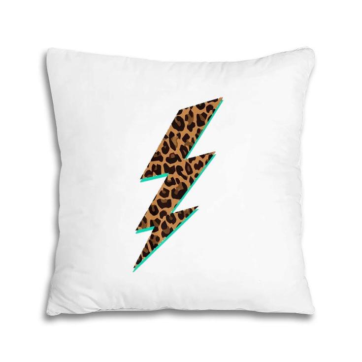Leopard Print Lightning Bolt Graphic  Pillow