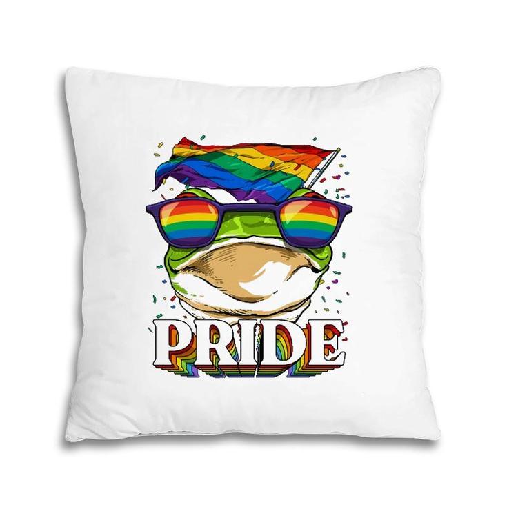 Lgbt Frog Gay Pride Lgbtq Rainbow Flag Sunglasses Pillow
