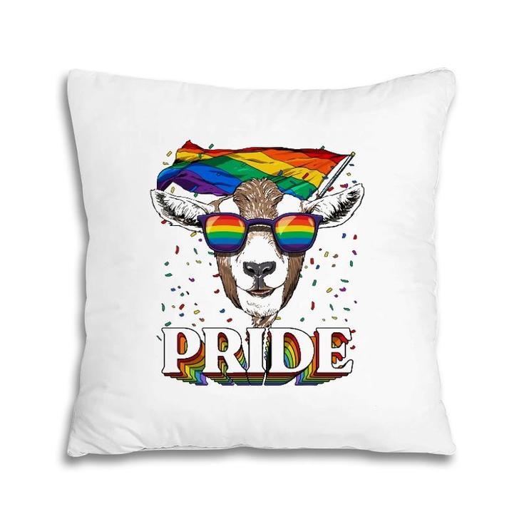 Lgbt Goat Gay Pride Lgbtq Rainbow Flag Sunglasses Pillow