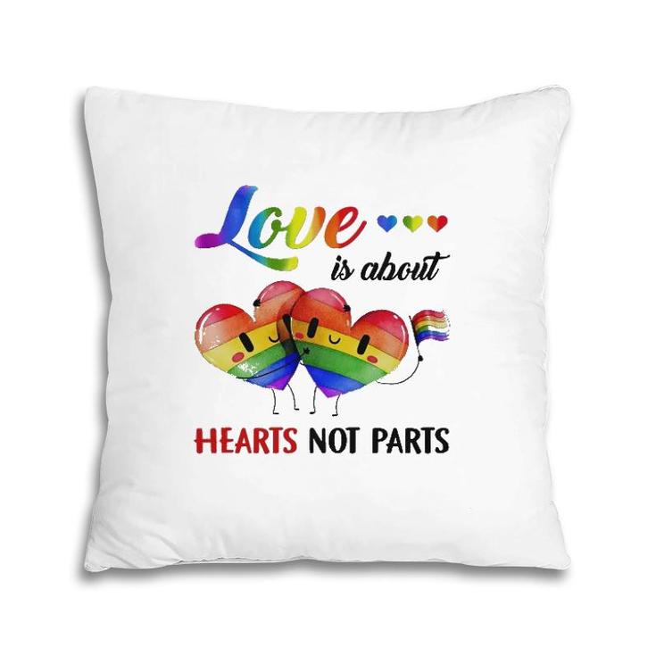 Lgbt Love Is About Hearts Pillow