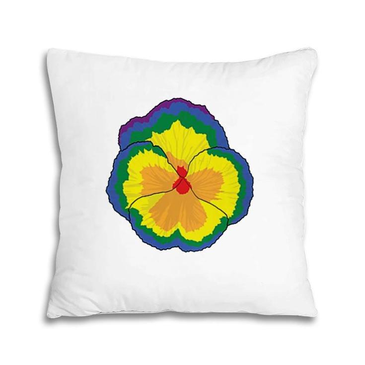 Lgbt Pansie Rainbow Gay Pride Pansy Flower Equality  Pillow