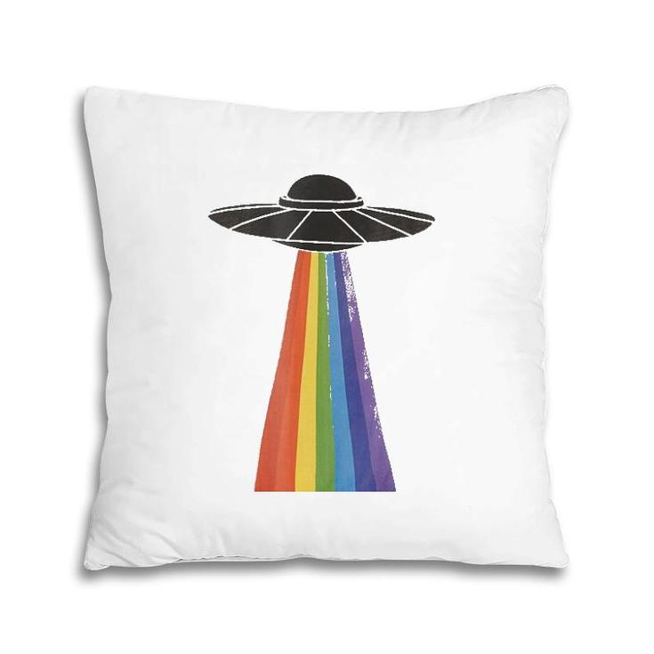 Lgbt Pride Ufo  Alien Gay Lesbian Rainbow Love Pillow