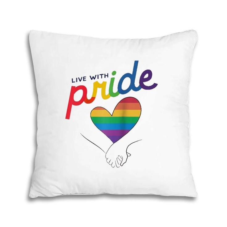Live With Pride Love Rainbow Lgtbq Raglan Baseball Tee Pillow
